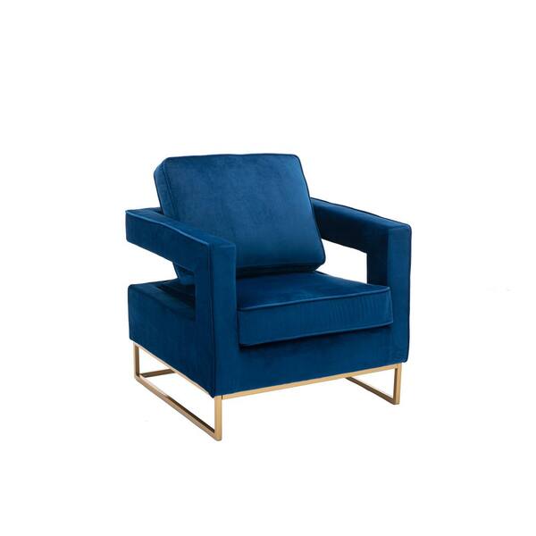 Carolina Chair and Table Larenta Blue Velvet Upholstered Deluxe Arm Chair (1 Chair)
