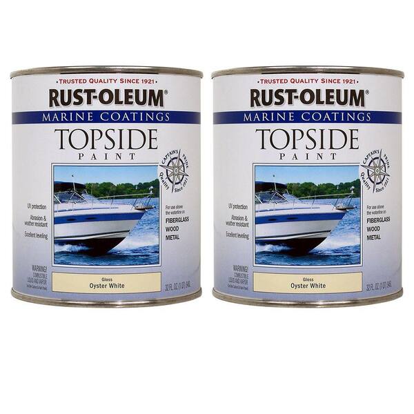 Rust-Oleum Marine Coatings 1 qt. Gloss Oyster White Topside Paint (2-Pack)-DISCONTINUED