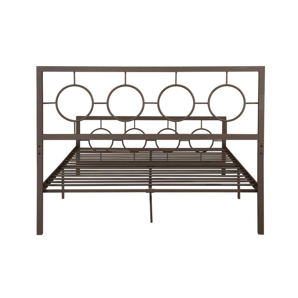 Francoise Queen Hammered Copper Metal Platform Bed Frame