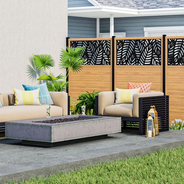 Freedom Sanibel 6-ft H x 4-ft W Driftwood Vinyl Flat-top Fence Panel (Unassembled)