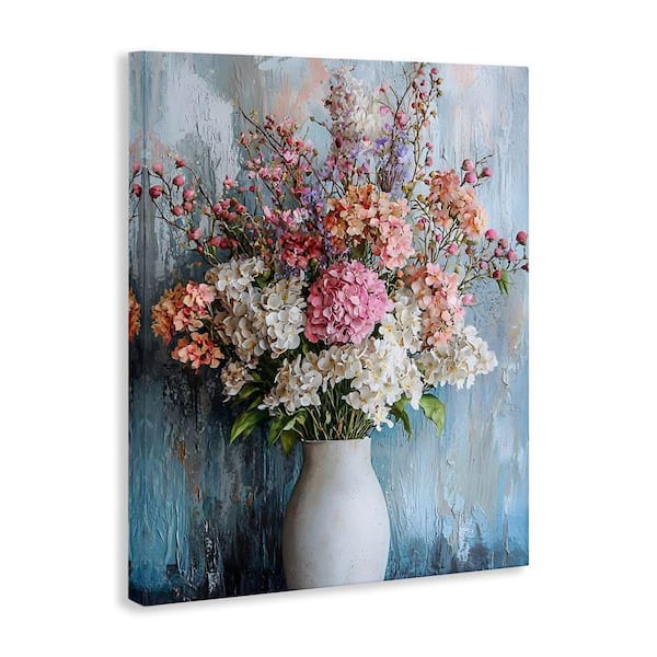 Hydrangea Vase Still Life by Franklyn Gregory Unframed Nature Graphic Art Print 30 in. x 24 in.