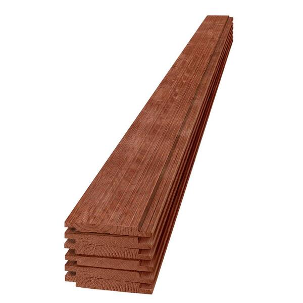 UFP-Edge 1 in. x 6 in. x 4 ft. Barn Wood Red Shiplap Pine Board (6-Pack)