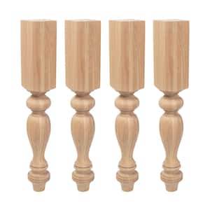 35.25 in. x 5 in. Unfinished Solid North American Hardwood French Kitchen Island Leg (4-Pack)