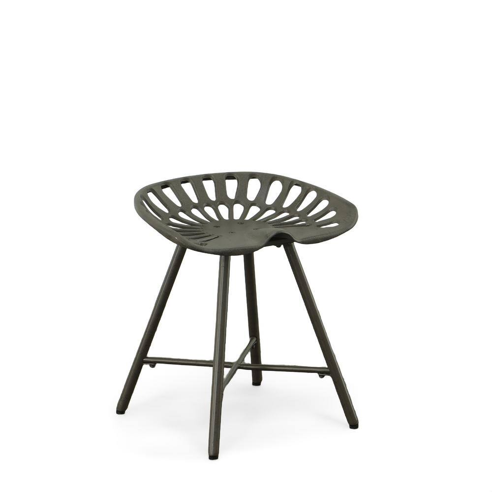 Vintage Industrial Gray Cast Iron Tractor Seat Bench