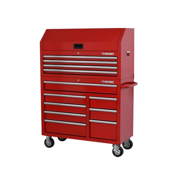 Husky Standard Duty 42 in. 8-Drawer Red Rolling Tool Cabinet H42TR8RED ...