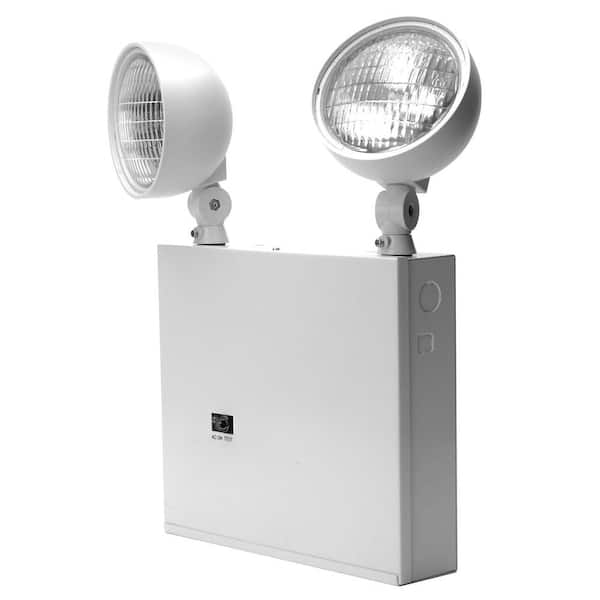 Lithonia Lighting New York Approved 2-Head White Steel Emergency Fixture Unit