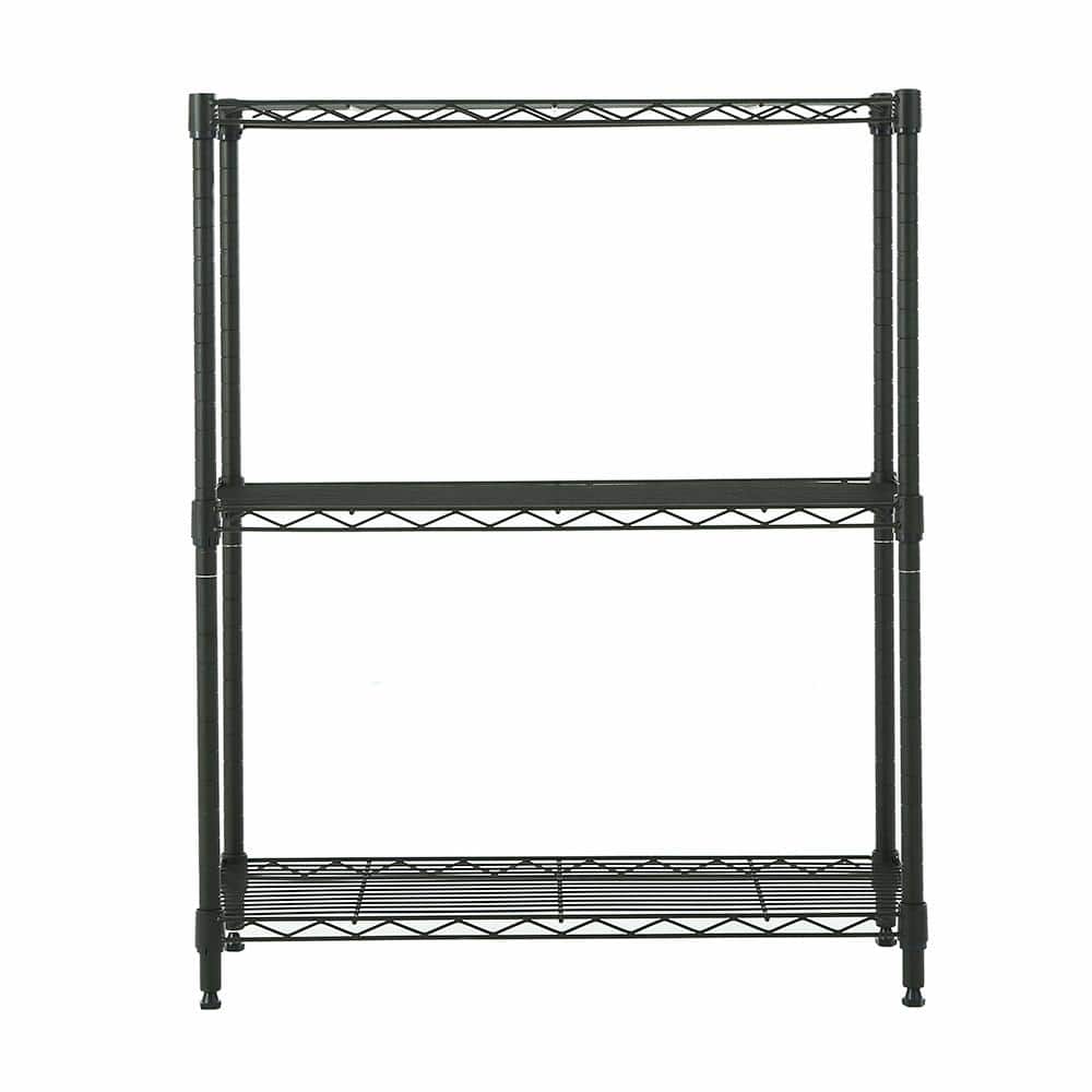 mzg Gray 3-Tier Steel Shelving (11.8 in. x 25.6 in. x 31.5 in ...