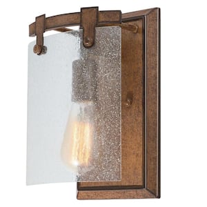 Burnell 1-Light Barnwood Wall Mount Sconce