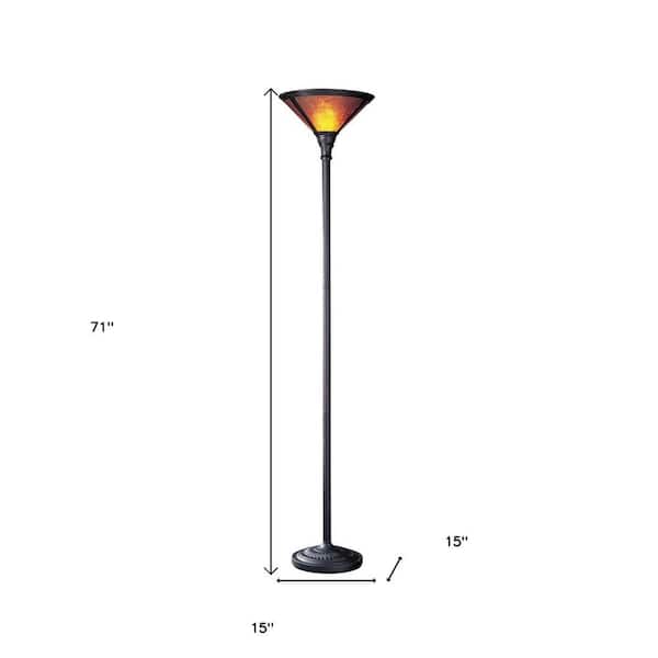 HomeRoots 71 in. Rust 1 Dimmable (Full Range) Torchiere Floor Lamp