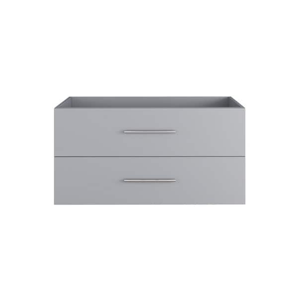 VOLPA USA AMERICAN CRAFTED VANITIES Napa 42 in. W x 20 in. D x 21 in. H Single Sink Bath Vanity Cabinet without Top in Gray, Wall Mounted