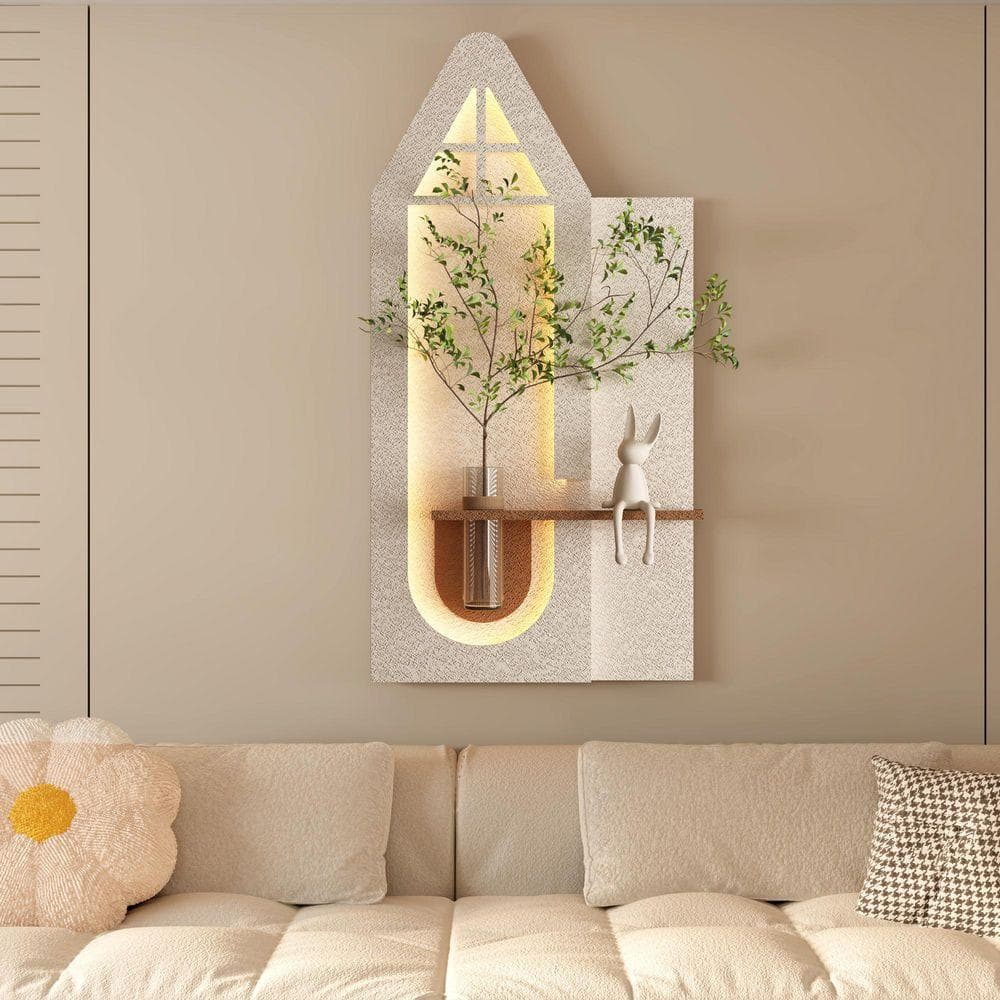 PRIMROSE CARNATION LLC 47 in. x 24 in. Light Coffee 3D Art