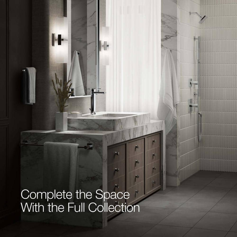 Parallel™ Polished Chrome Tall Single-Handle Bathroom Faucet with Drain