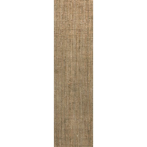 Biot Traditional Rustic Handwoven Jute Solid Natural 2 ft. x 8 ft. Runner Rug