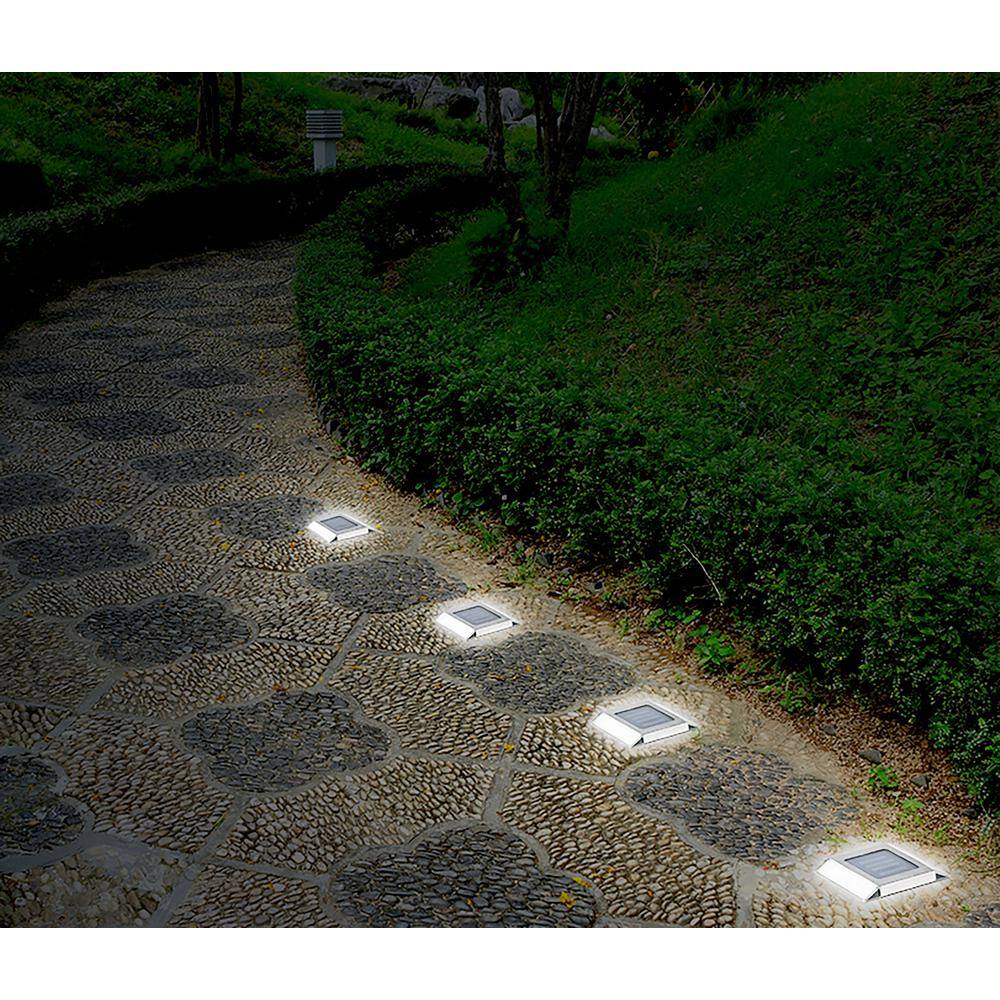 Stainless Steel Solar LED Pathway Lanterns Multipack