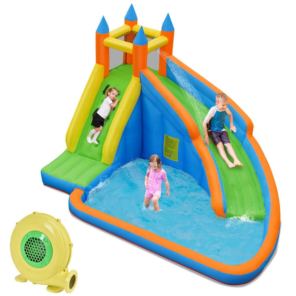 Costway Inflatable Water Slide Mighty Bounce House Jumper Castle With 480 Watt Blower Op3062
