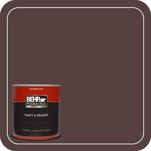 BEHR PREMIUM PLUS 1 qt. #BNC-21 Double Espresso Flat Exterior Paint & Primer