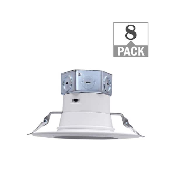 6 in. Canless 120-277v T24 Integrated LED Recessed Trim Light 800 Lumens Adjustable CCT IC Rated Dimmable (8-Pack)