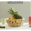 Natural Willow Oval Shaped Gift Basket Fruit Bowl Bread Serving Tray With Handle