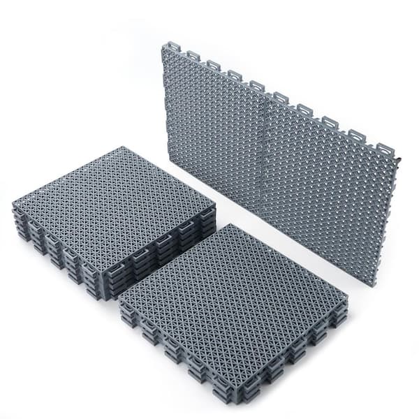Angel Sar 10 pieces 12 in. x 12 in. Pet Attic Decking, Interlocking Decking Tiles for Garden Kennel Storage Shed Garage Bathroom
