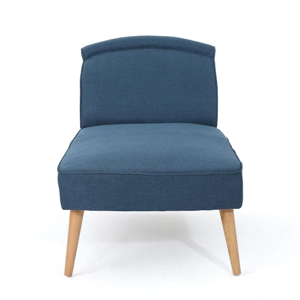 Noble House Carisia Navy Blue Fabric Upholstered Chaise Lounge