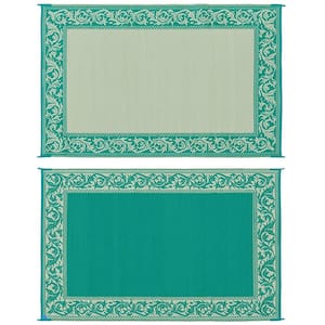 6 ft. X 9 ft. Classical Green/Beige Reversible Mat