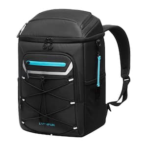 22 Liters Backpack Insulated Leakproof with 2 Insulated Compartments Waterproof & Lightweight Soft-Side Cooler, Black