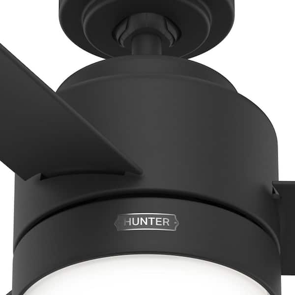 Hunter - Gilmour 44 in. Indoor/Outdoor Matte Black Ceiling Fan with Light Kit and Remote Included