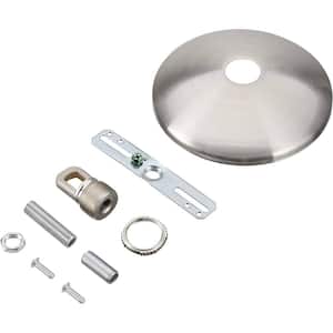 5 in. Dia with Collar Loop and 1 in. Center Hole, Brushed Nickel Finish, Chandelier Fixture Canopy Kit