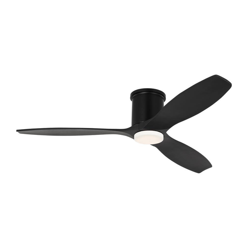 Collins 52 in. Smart Home Integrated LED Indoor/Outdoor Matte Black Hugger Ceiling Fan with Matte Black Blades, DC Motor price history on PriceWatchPro