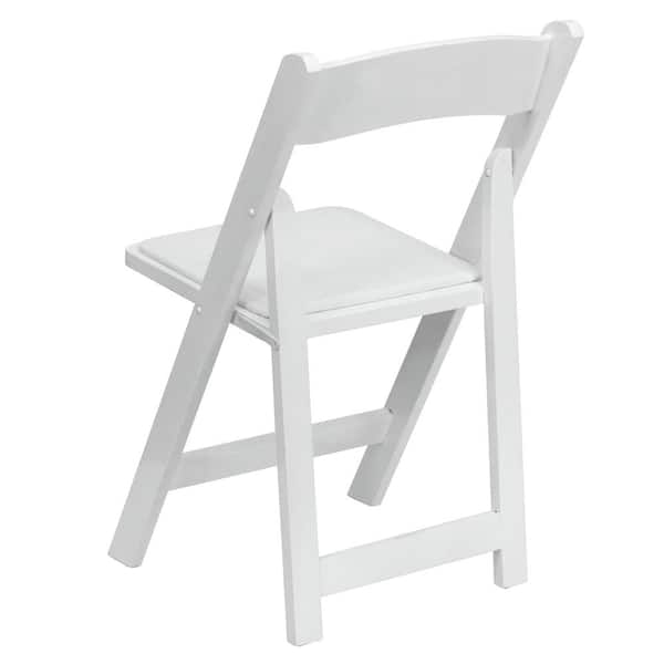 Flash Furniture Hercules Series White, White Wooden Padded Folding Chairs