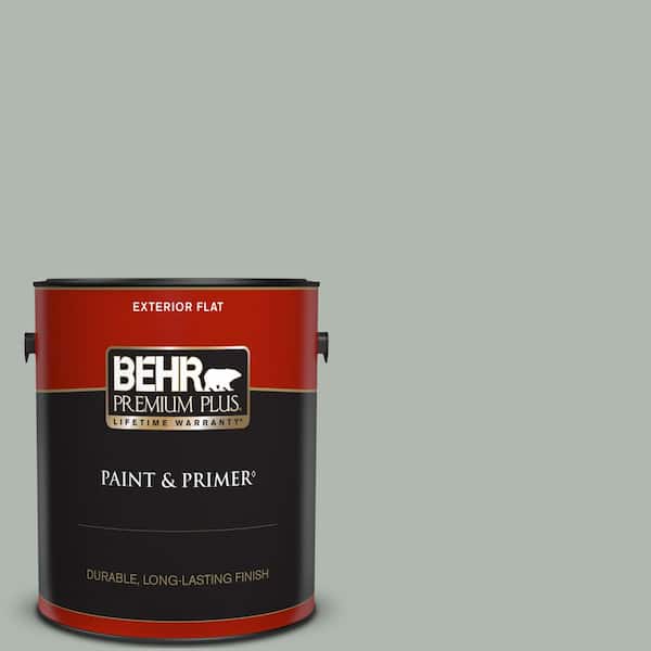 BEHR PREMIUM PLUS 1 gal. #PPU12-14 Verdigris Flat Exterior Paint & Primer