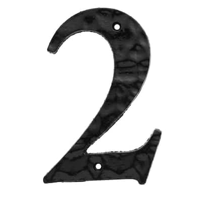 6 in. Black Cast Iron House Number 2