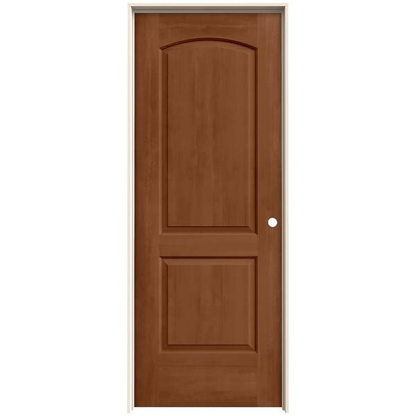 JELD-WEN 24 in. x 80 in. Continental Hazelnut Stain Left-Hand Molded Composite Single Prehung Interior Door
