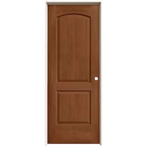 30 in. x 80 in. Continental Hazelnut Stain Left-Hand Solid Core Molded Composite MDF Single Prehung Interior Door