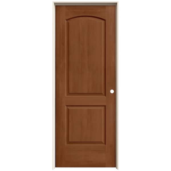 JELD-WEN 30 in. x 80 in. Caiman 2 Panel Left-Hand Solid Core Hazelnut Stain Molded Composite Single Prehung Interior Door