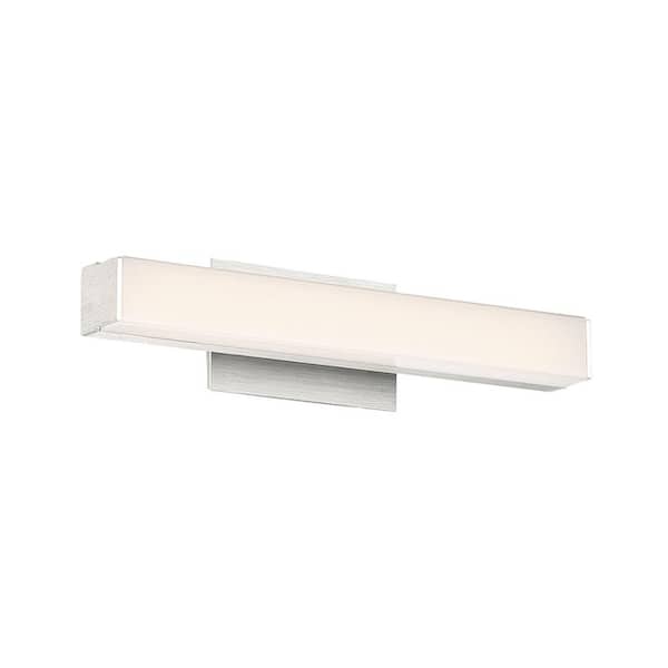 Brink 12 in. Brushed Aluminum LED Vanity Light Bar and Wall Sconce, 3000K