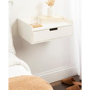 Kitt 18 in. White Rectangle Solid Wood End Table