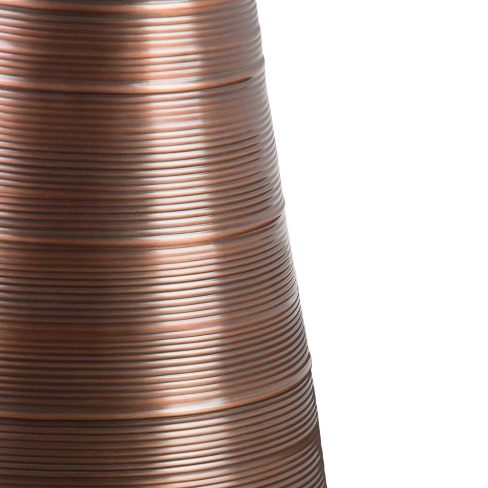 Handcrafted 18" Round Metal Accent Table in Aged Copper