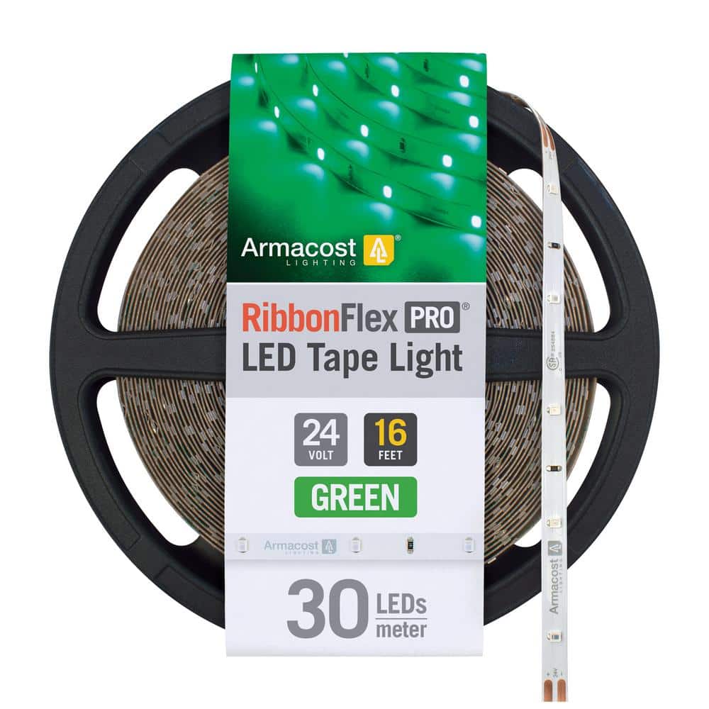 Republiek radium Politie Armacost Lighting RibbonFlex Pro 24-Volt Green LED Strip Light Tape 30 LED/m  16 ft. (5m) 633231 - The Home Depot