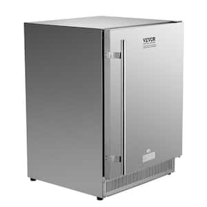 24 in. Indoor/Outdoor Beverage Refrigerator, 185 qt. Under-Counter or Freestanding Beverage Fridge, Sliver