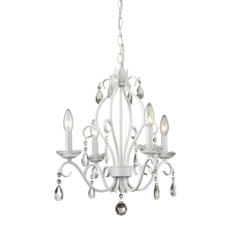 Queen 4-Light Matte White Chandelier
