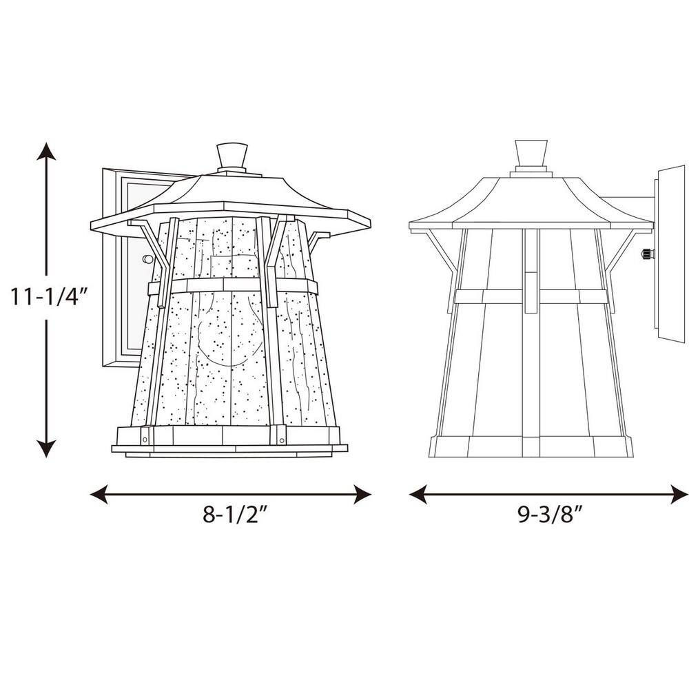 Espresso Bronze Outdoor Wall Lantern with Clear Seeded Glass