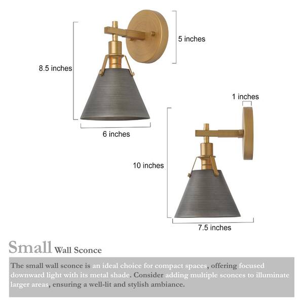 Arterameferro Country Shabby White Bell Wall Sconce – Burnished Brass, LED, Indoor Use