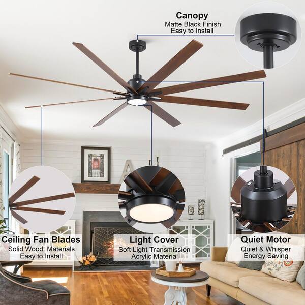 Sevenine Coastal 84 in. Indoor Matte Black Large Windmill