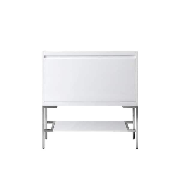 Mantova 35.4 in. W x 18.1 in. D x 35.4 in. H Single Bath Vanity Cabinet Without Top in Glossy White