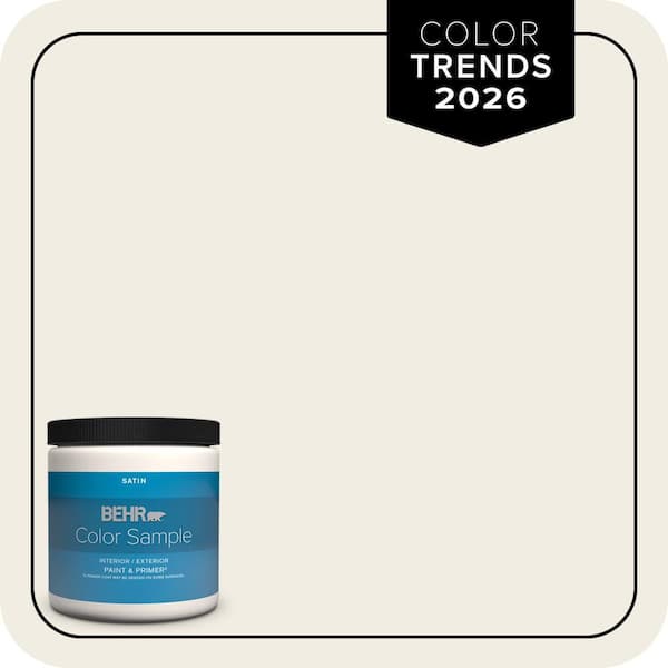 BEHR PREMIUM PLUS 8 oz. Designer Collection #DC-003 Blank Canvas Satin Enamel Interior/Exterior Paint & Primer Color Sample