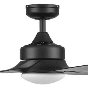 Lynton 52 in. Indoor/Outdoor Color Changing LED Matte Black Ceiling Fan with Remote Control & High-Performance Blades