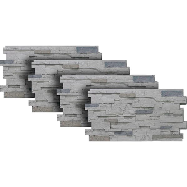 Urestone Stacked Stone #60 Cascade Canyon 24 in. x 48 in. Stone Veneer Panel (4-Pack)