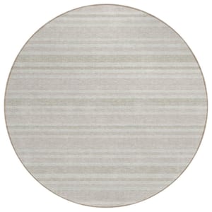 Chantille ACN531 Ivory 8 ft. x 8 ft. Round Machine Washable Indoor/Outdoor Geometric Area Rug