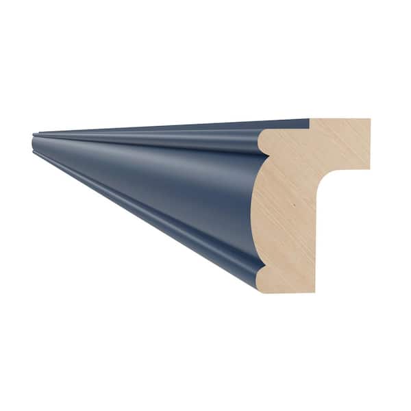 Home Decorators Collection 96 in. W x 0.75 in. D x 2.25 in. H Solid Wood Kitchen Cabinet Classic Light Rail Molding in Mythic Blue